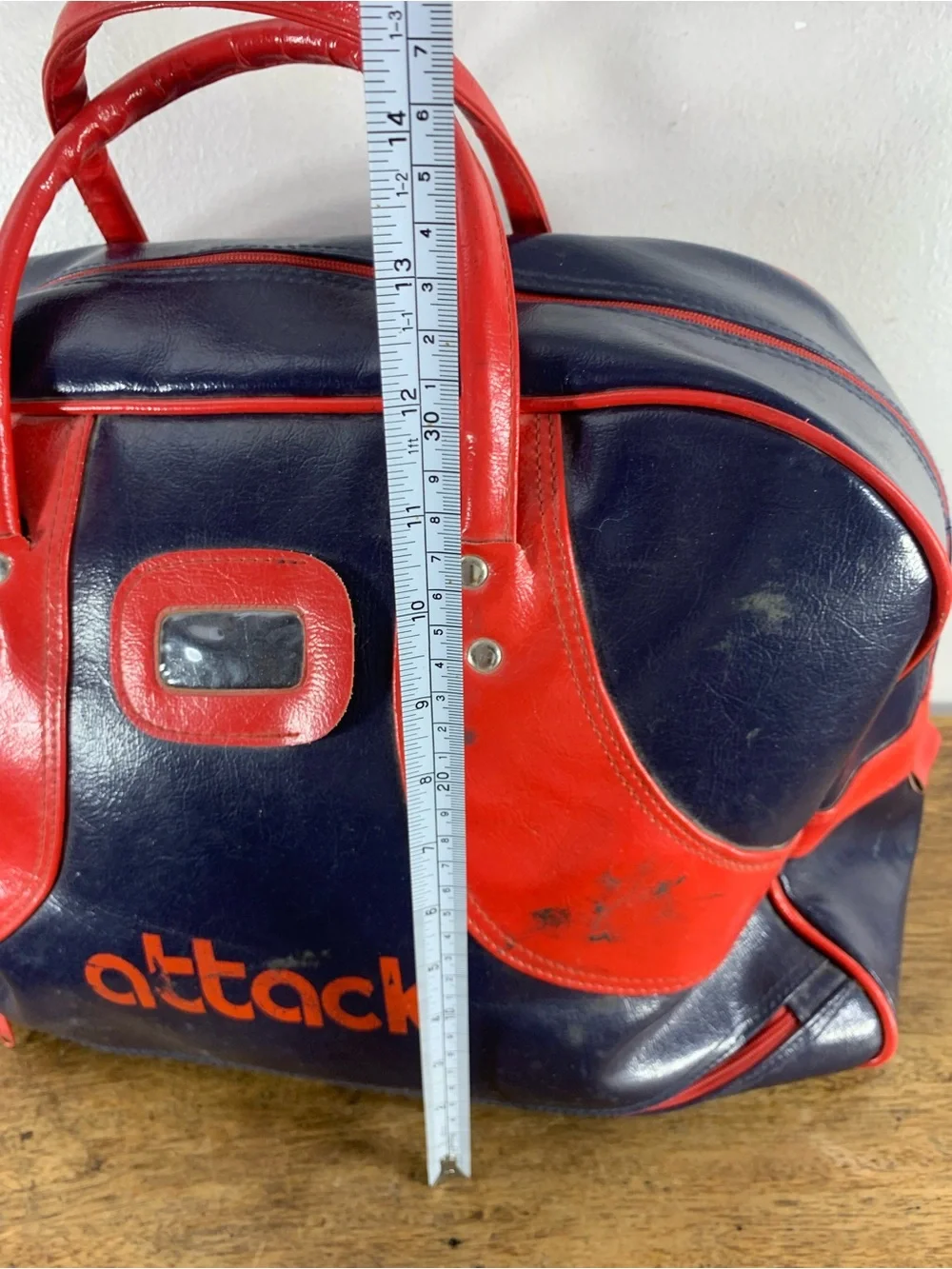 Large Vintage 70s gym soorts bag , weekender bowling duffle bag, unisex - Picture 12 of 13